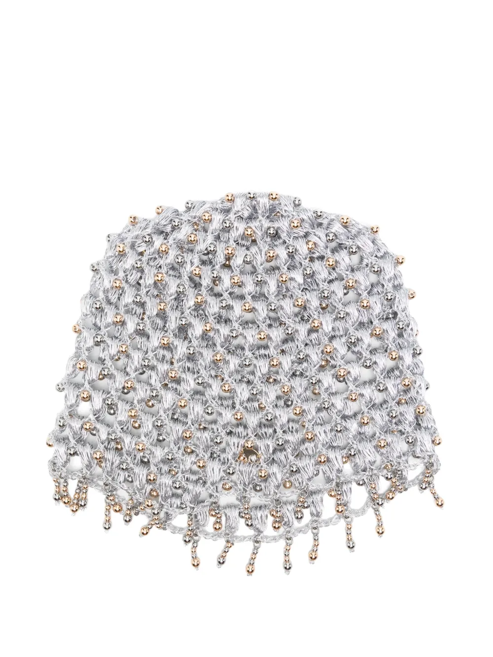 Rabanne crochet-knit metallic hat | Silver | Image 1