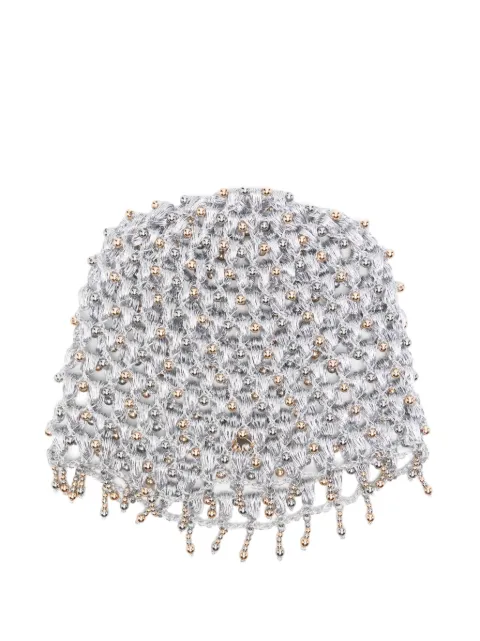 Rabanne crochet-knit metallic hat
