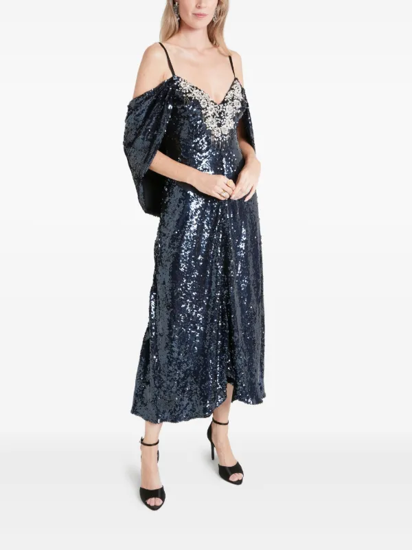 knee length dresses for ladies Temperley London - Sofia Gown - Powder Blue