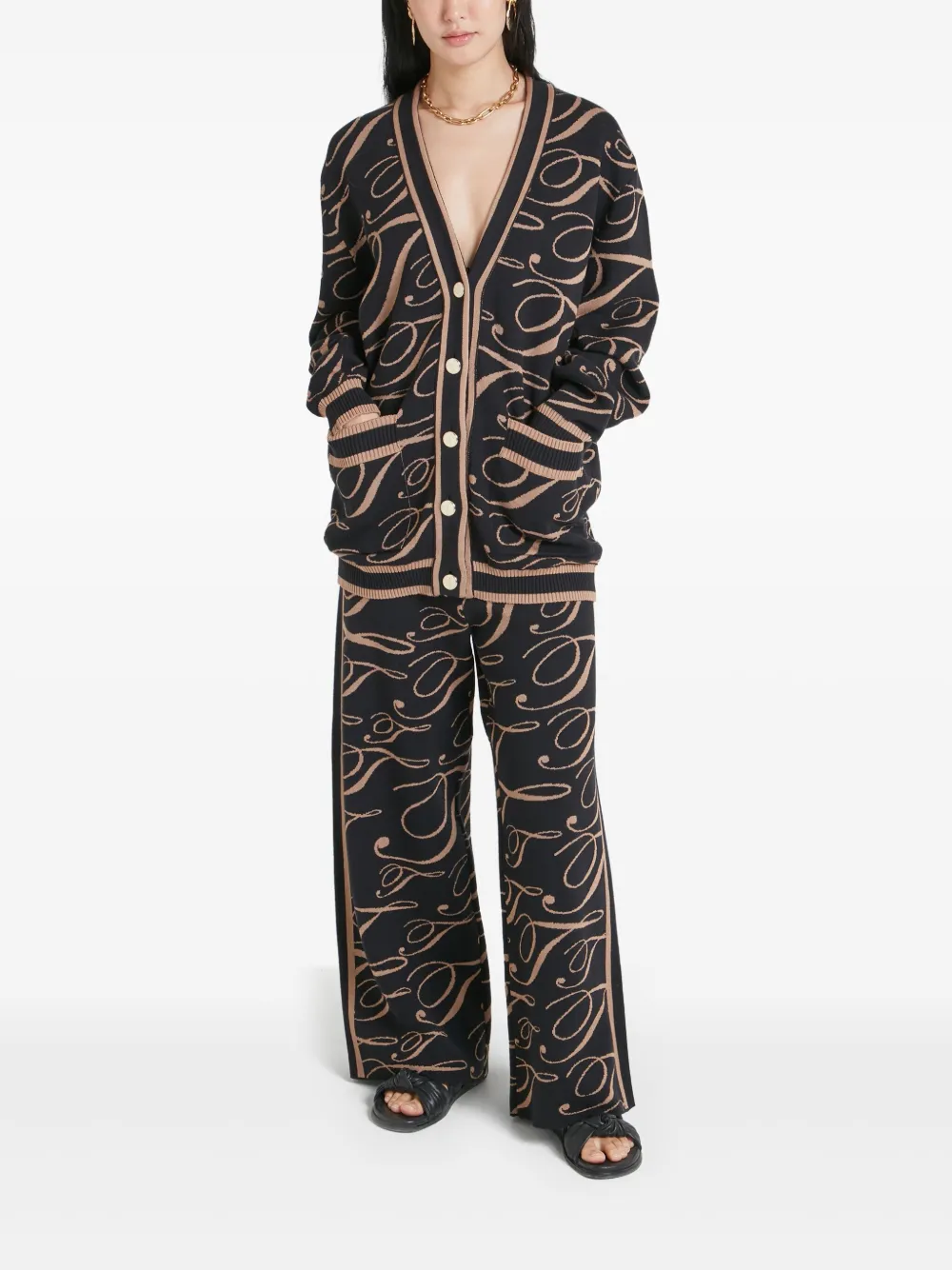Temperley London Broek met T-logo - Zwart