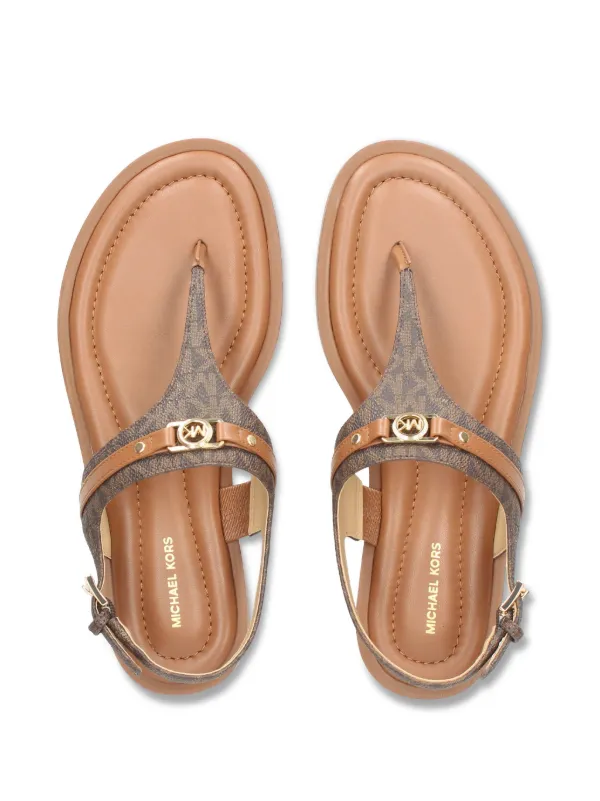 Michael Michael Kors Canvas Flat Sandals Brown FARFETCH VN