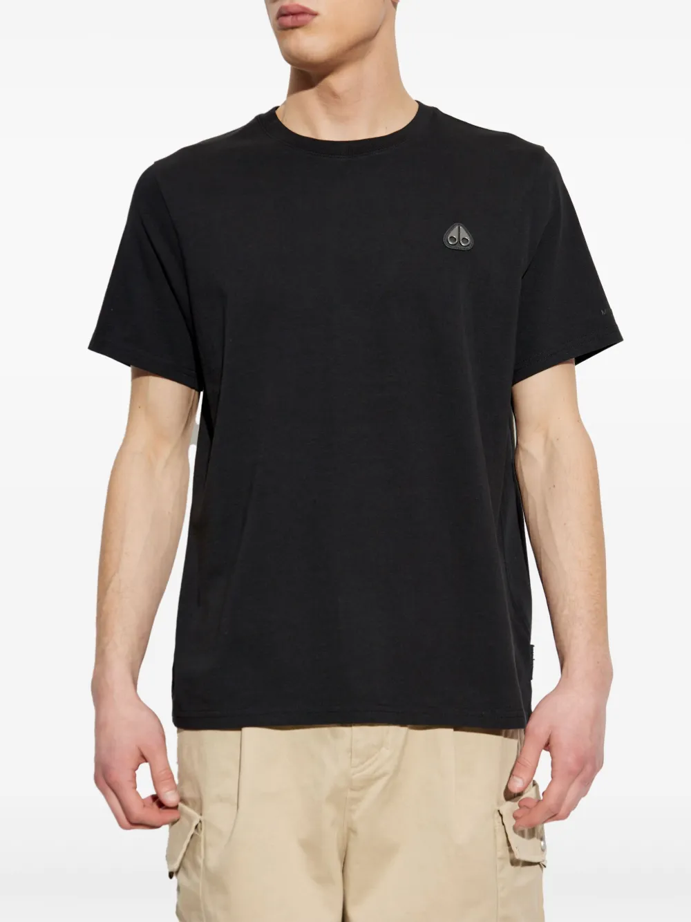 Moose Knuckles Round Neck Short Sleeve T-shirt In 黑色