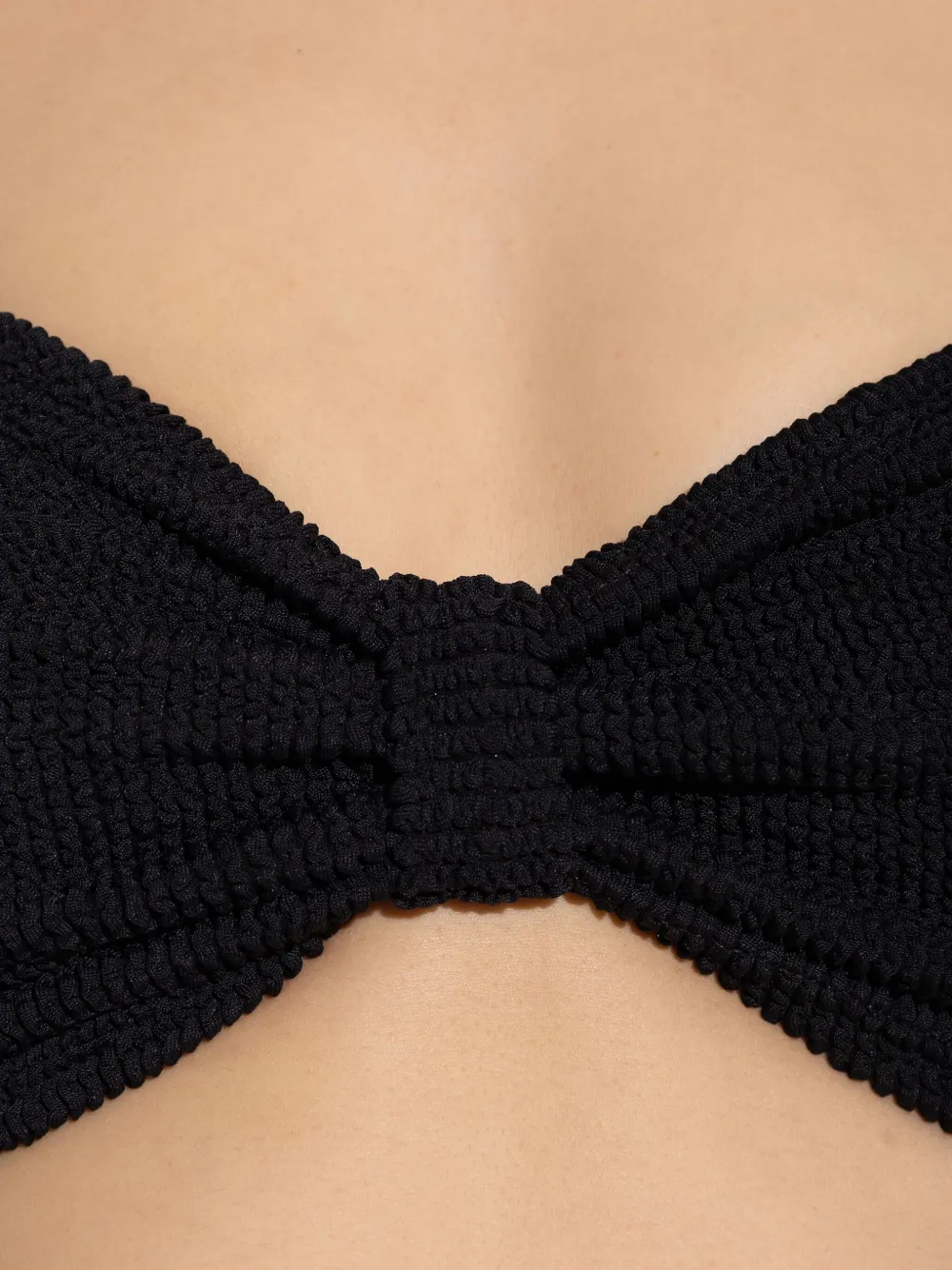 Hunza G Juno Textured Nylon Twisted Bikini In Black