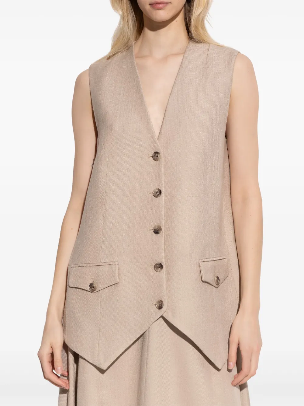 By Malene Birger Getailleerde bodywarmer Beige