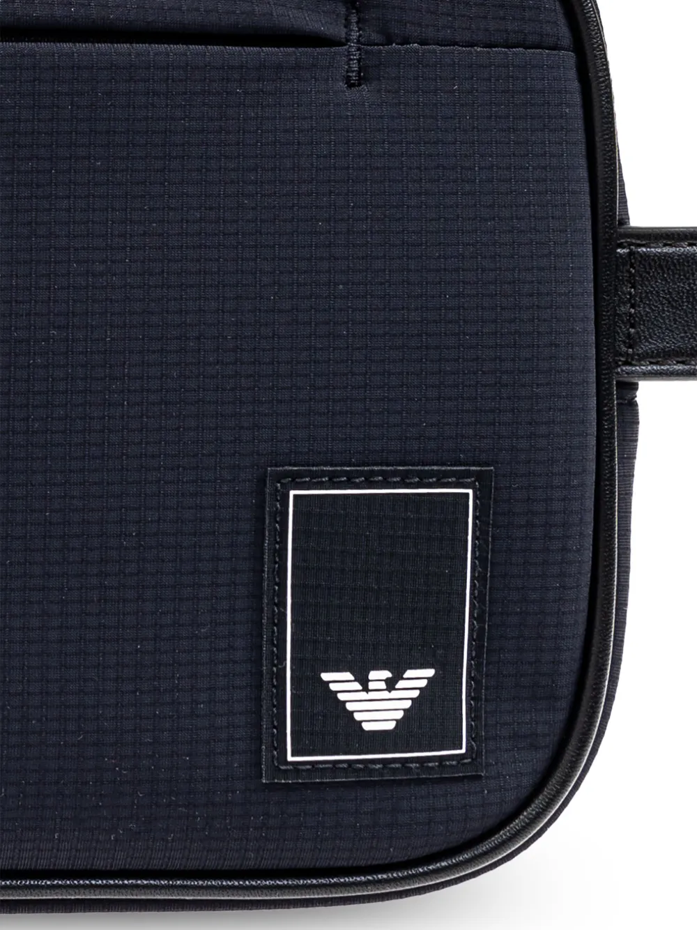 Emporio Armani Toilettas met logopatch Blauw