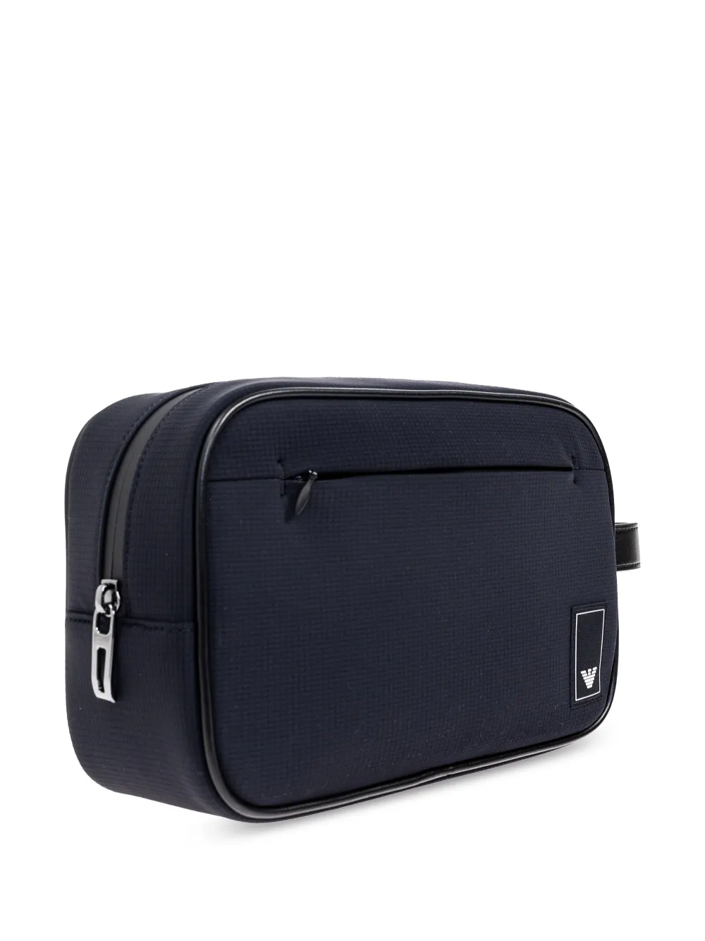 Emporio Armani Toilettas met logopatch Blauw