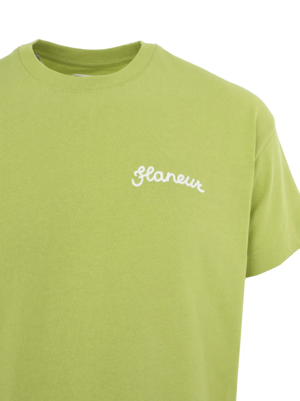 FLÂNEUR Katoenen T-shirt met borduurwerk Groen