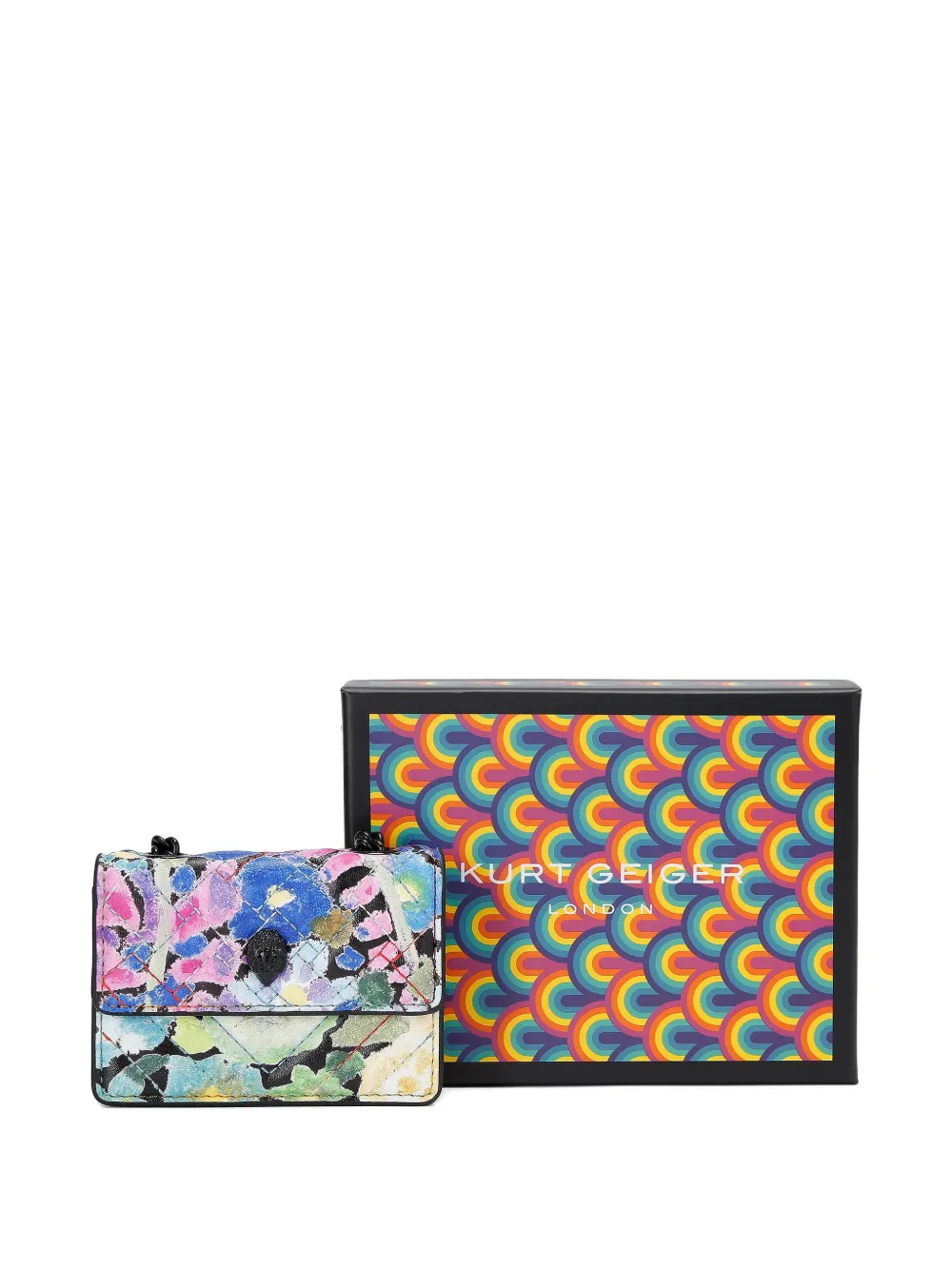 Kurt Geiger London Kensington kleine crossbodytas met bloemenprint Zwart