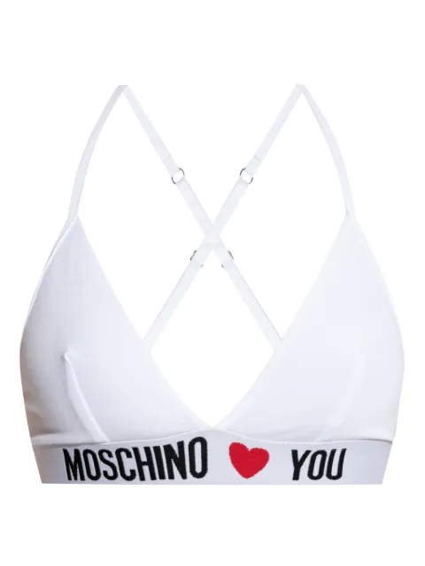 Moschino logo-print bra 