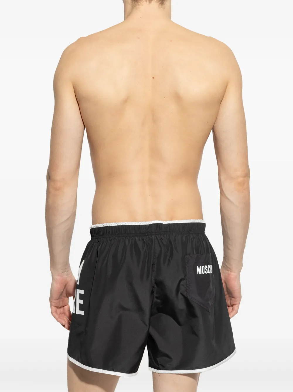 Moschino Zwembroek met tekst Zwart