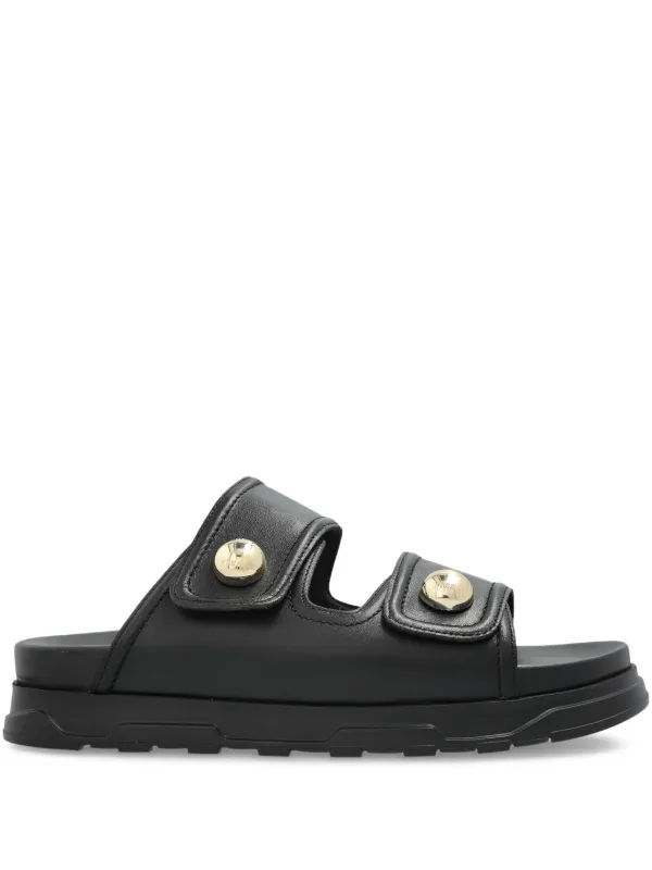 Furla Leather Sandals | Black | FARFETCH LB