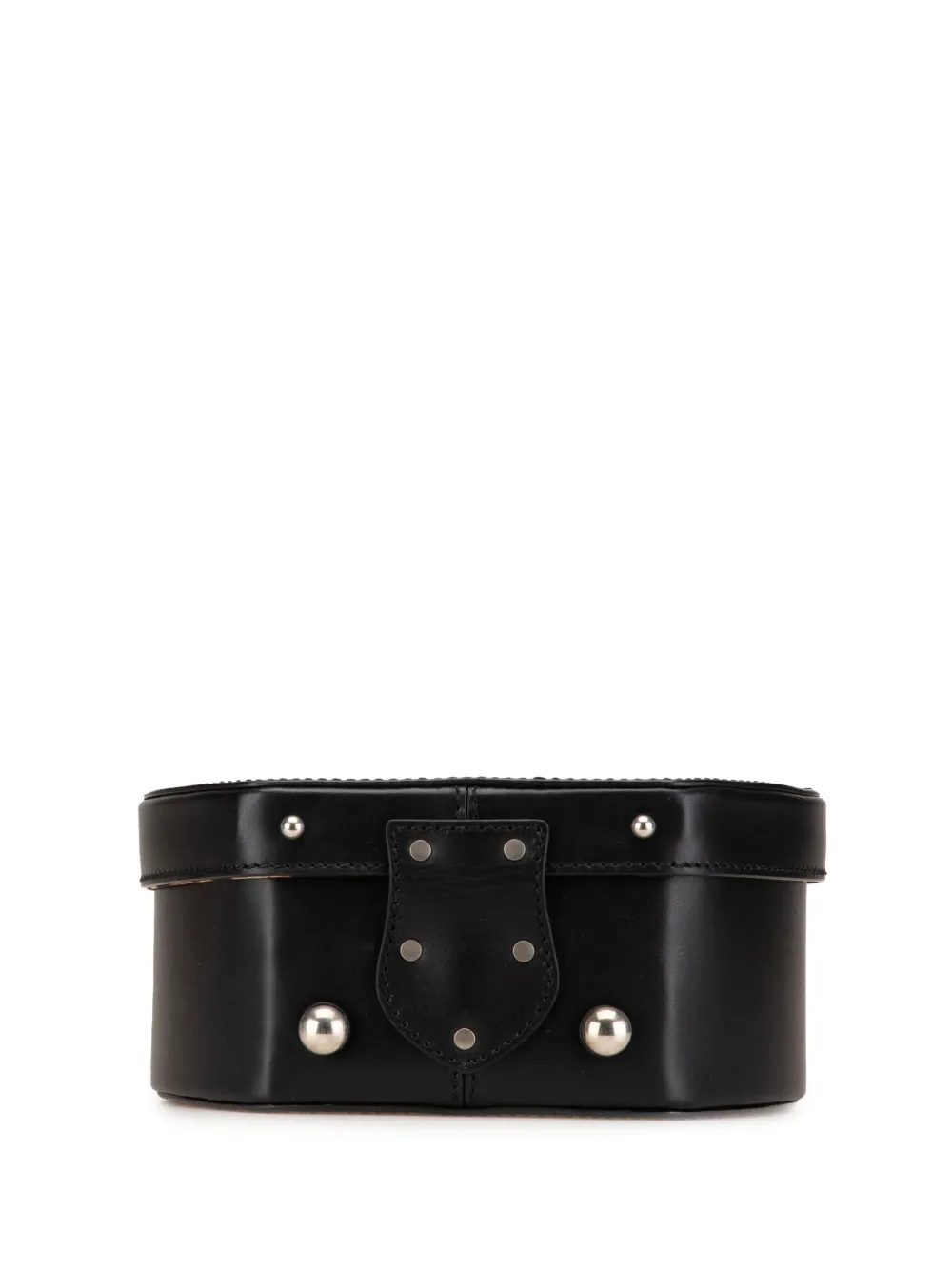 Pre-owned Saint Laurent 2018 Small Leather Mica Hatbox Satchel In Black