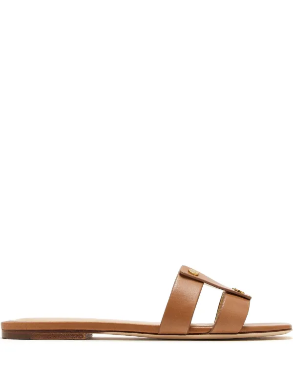 Veronica Beard Via Slide Sandals in Brown