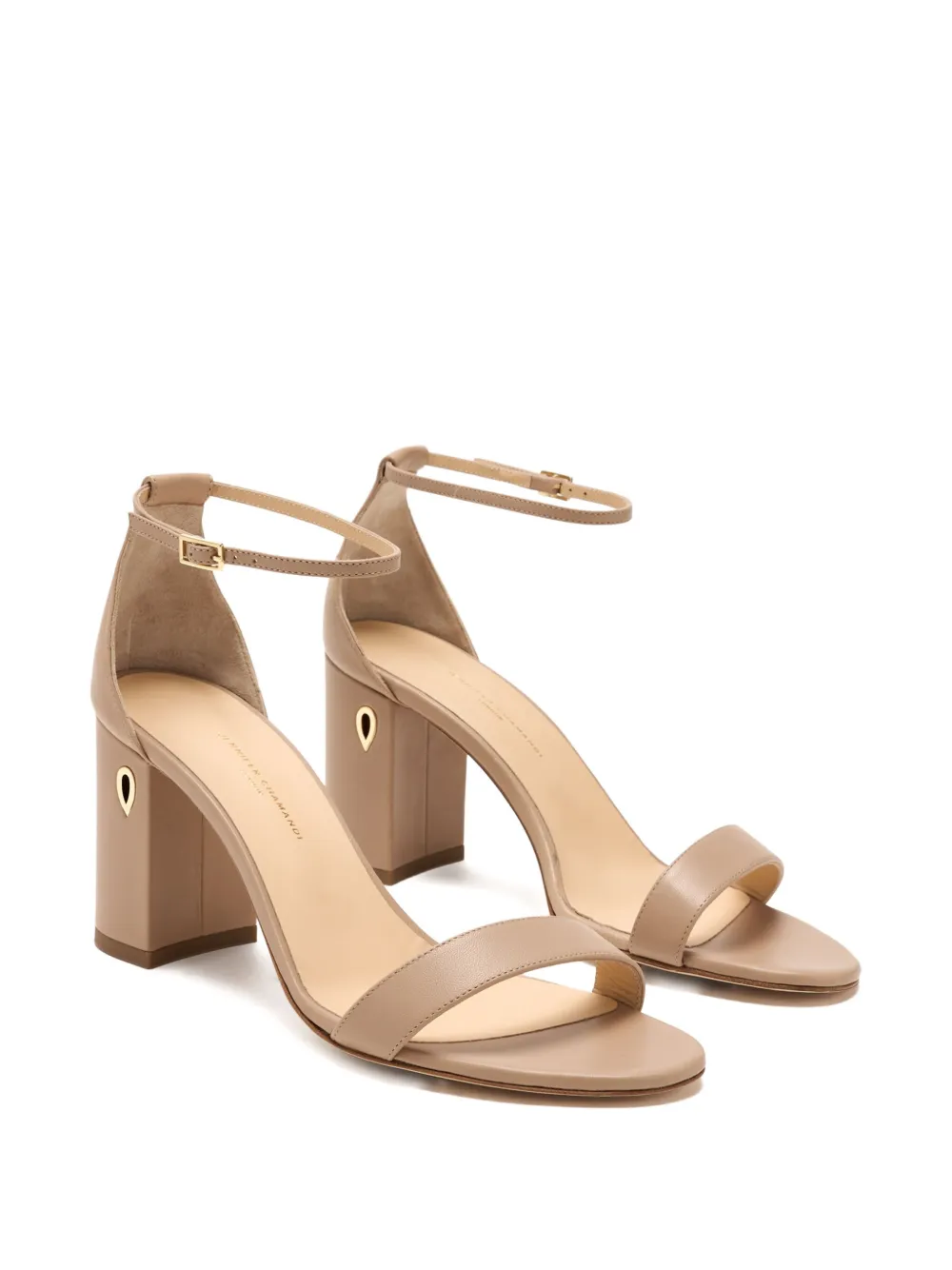 Jennifer Chamandi 85mm Massimiliano heeled sandals Neutrals