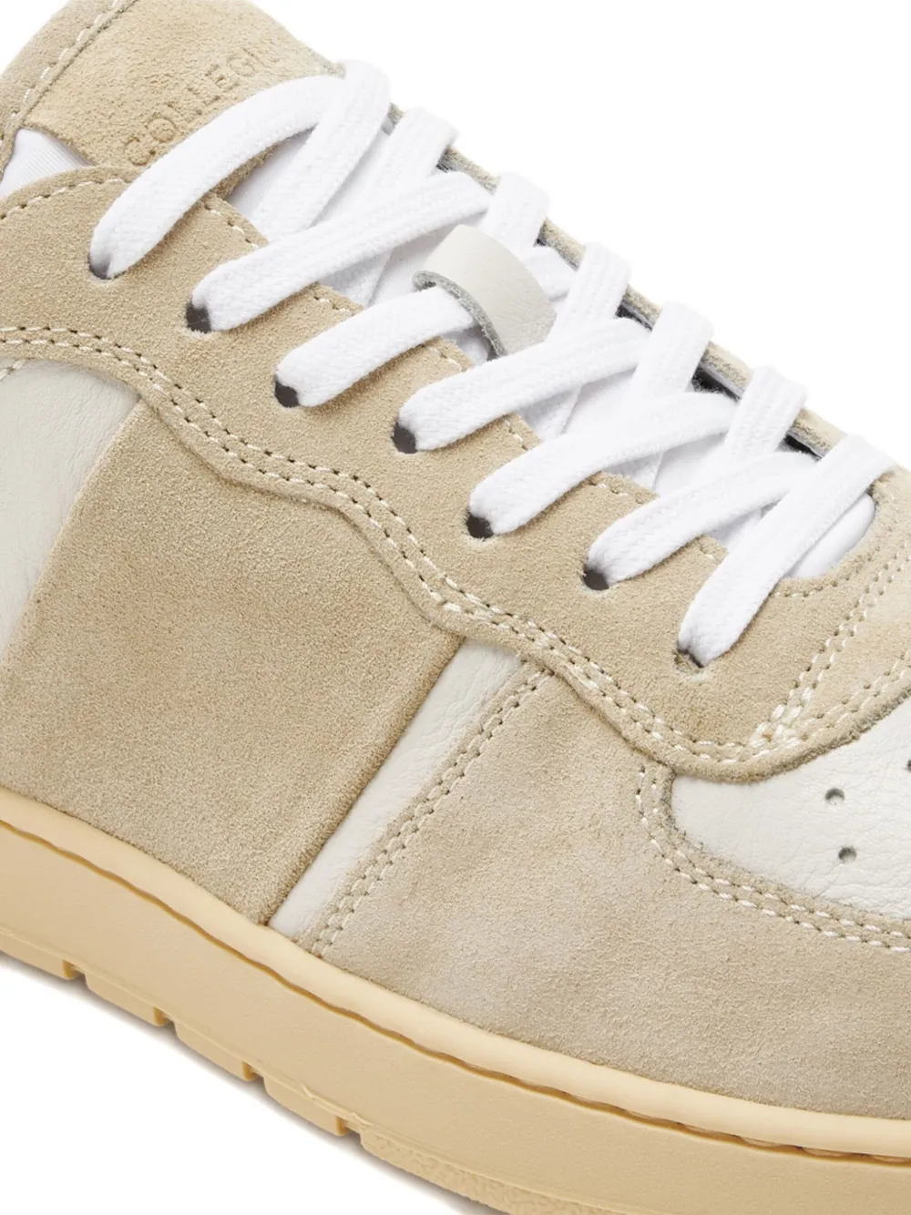 Collegium Pillar Destroyer suede-panel low-top sneakers Neutrals