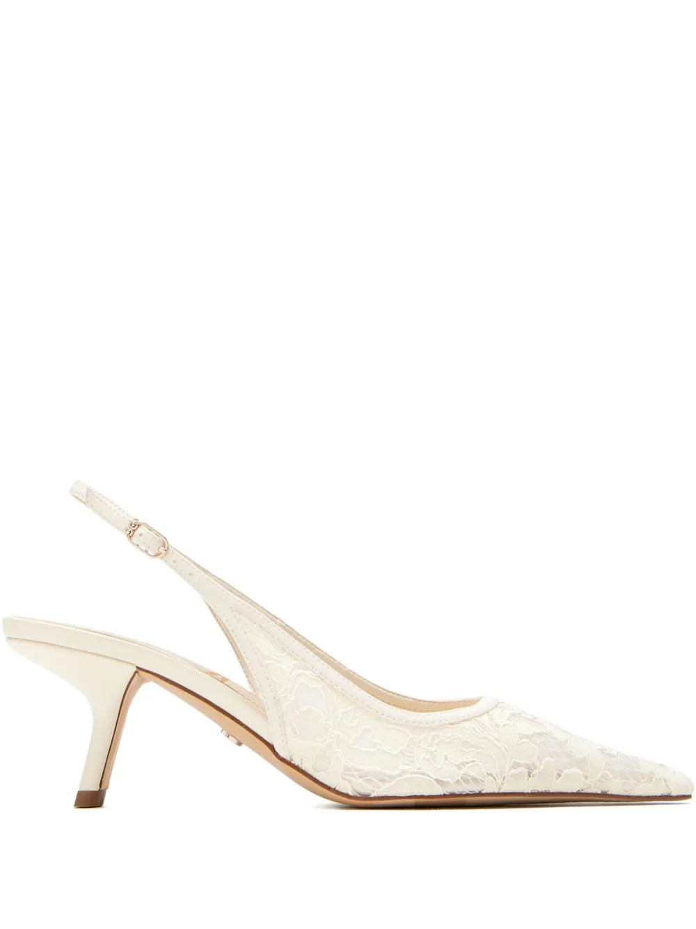 Sam Edelman Slingback pumps met geborduurd kant Beige