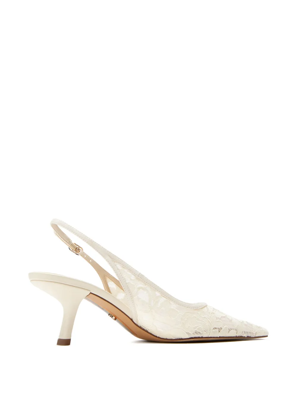 Sam Edelman Slingback pumps met geborduurd kant Beige