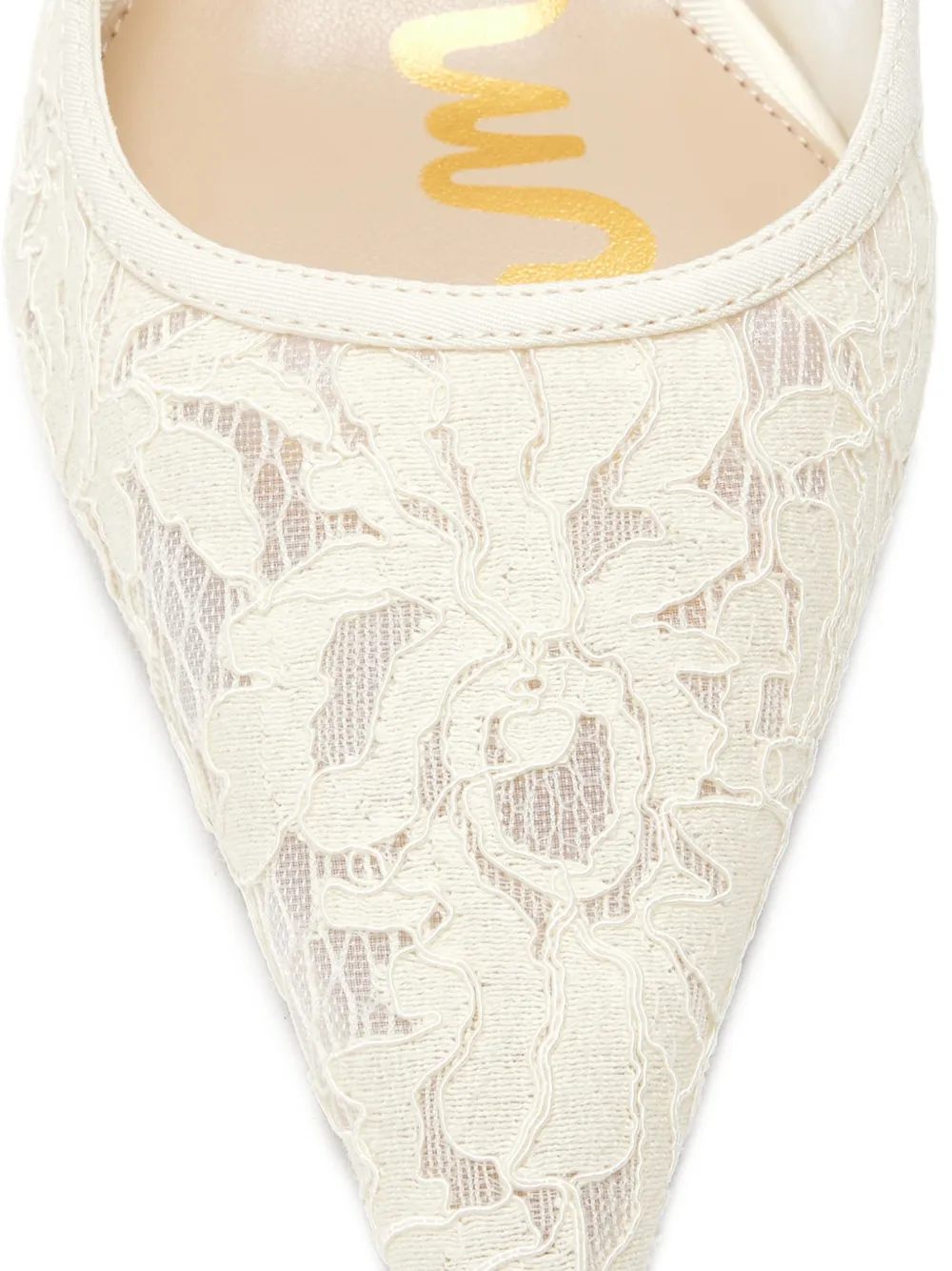Sam Edelman Slingback pumps met geborduurd kant Beige