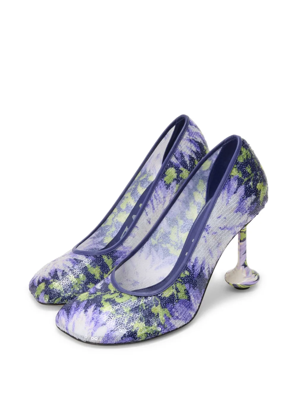 Loewe Toy Pump In Sequins 90mm In Purple