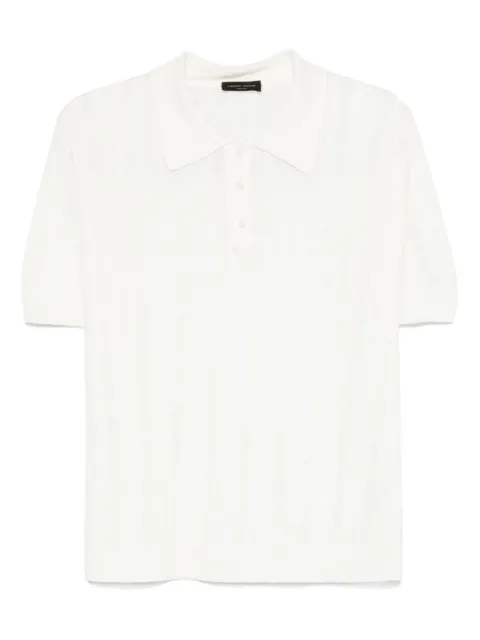 Roberto Collina playera tipo polo con rayas estampadas