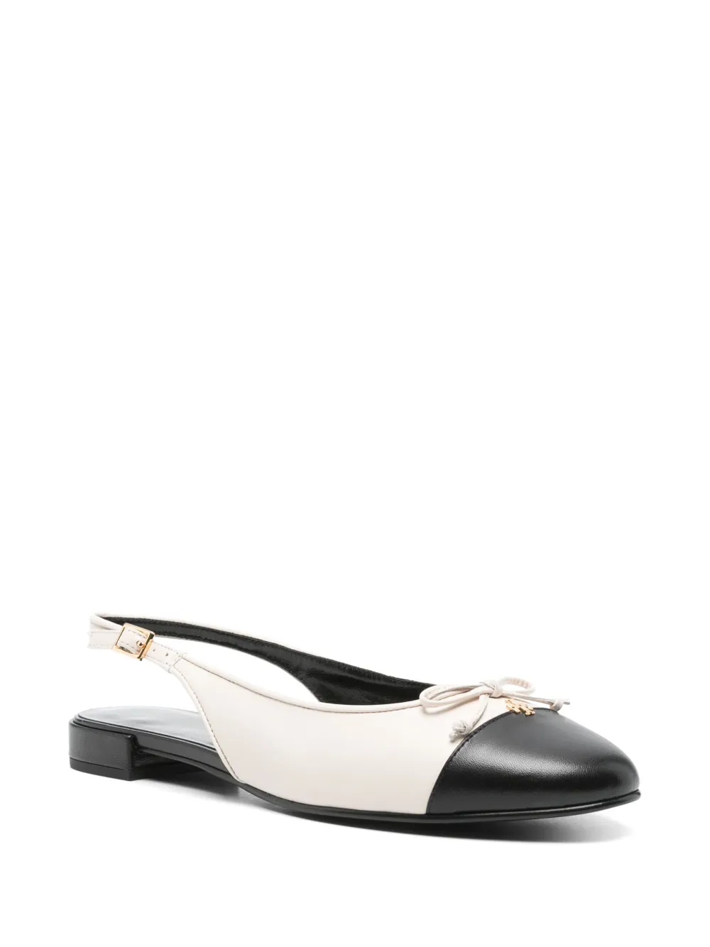 Tory Burch cap-toe slingback ballet flats White