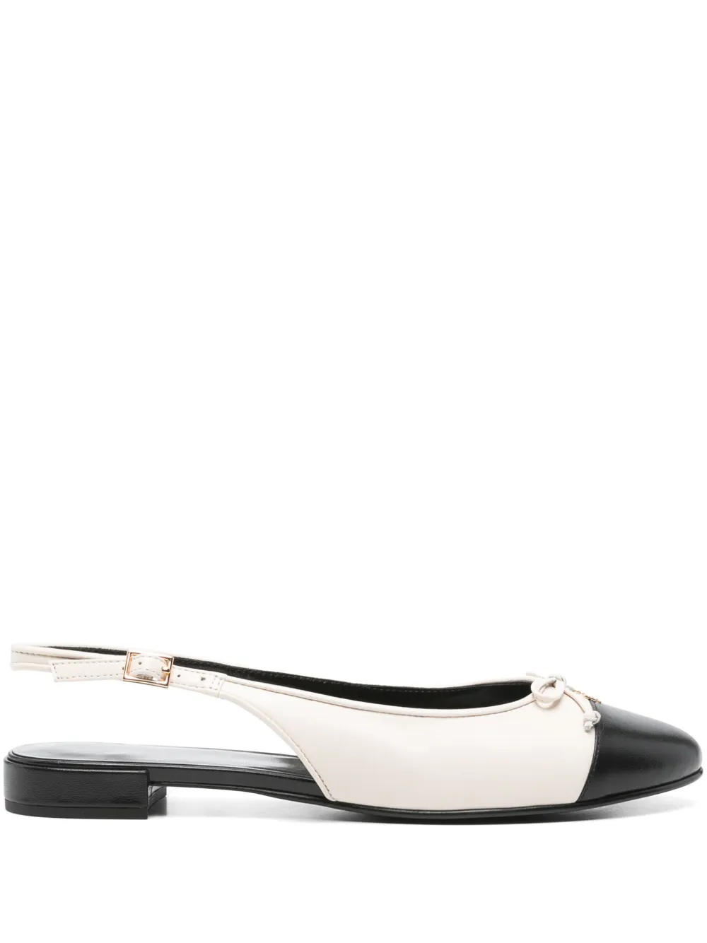 Tory Burch cap-toe slingback ballet flats White