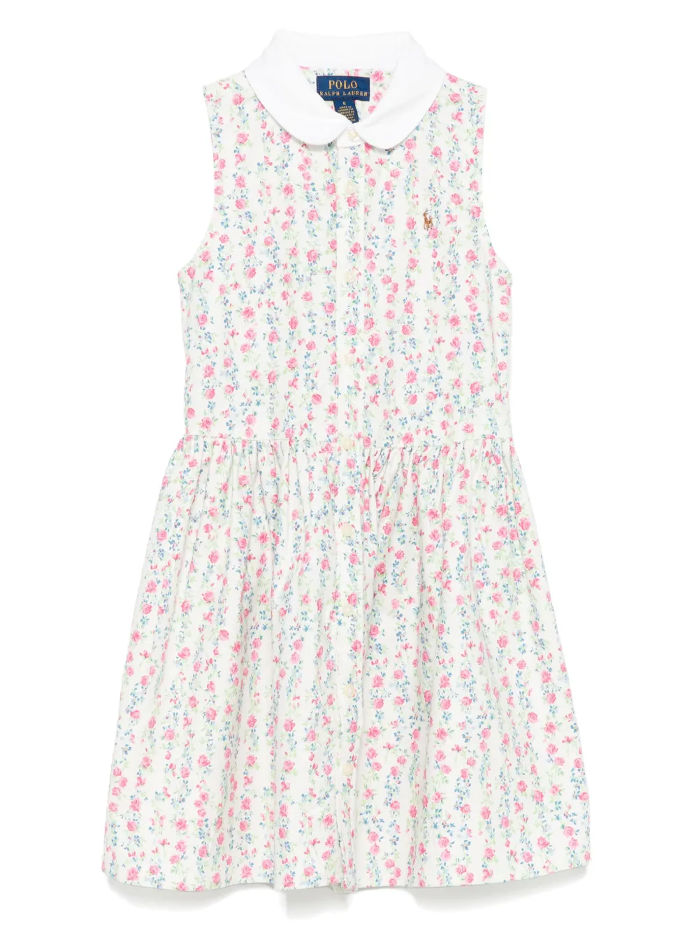 POLO RALPH LAUREN KIDS Jurk met bloe print Wit
