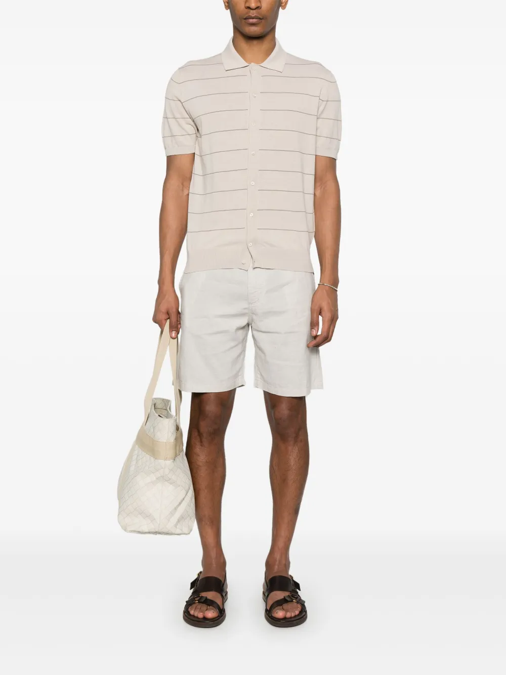 Corneliani Gebreid overhemd - Beige
