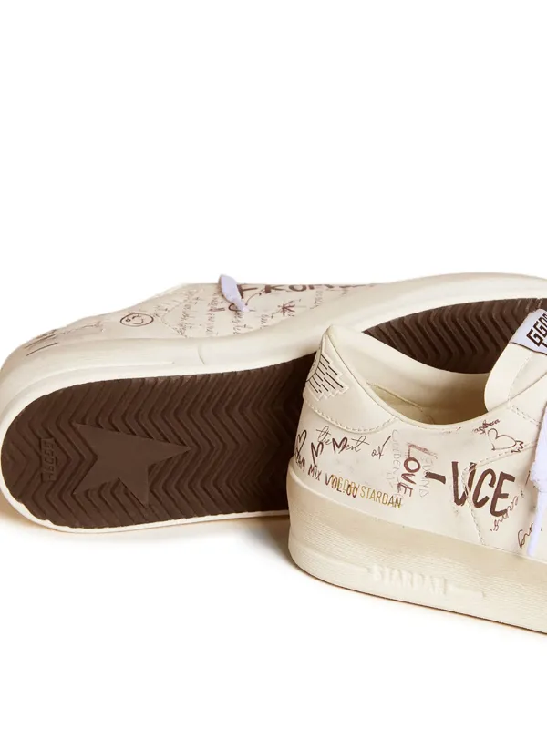 GOLDEN ☆Stardan レザー スエード スニーカー ホワイト メンズ Stardan レザースニーカー | Golden Goose