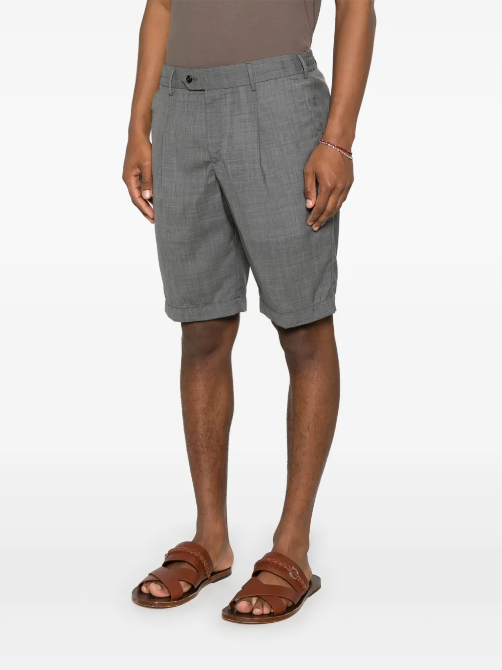 PT Torino Bermuda shorts van scheerwol Grijs