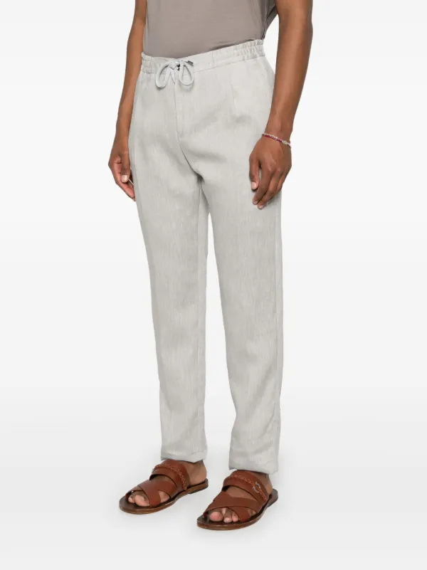 パンツ PT TORINO ANNA - Cotton and linen trousers PT Torino Linen Trousers | Grey | FARFETCH