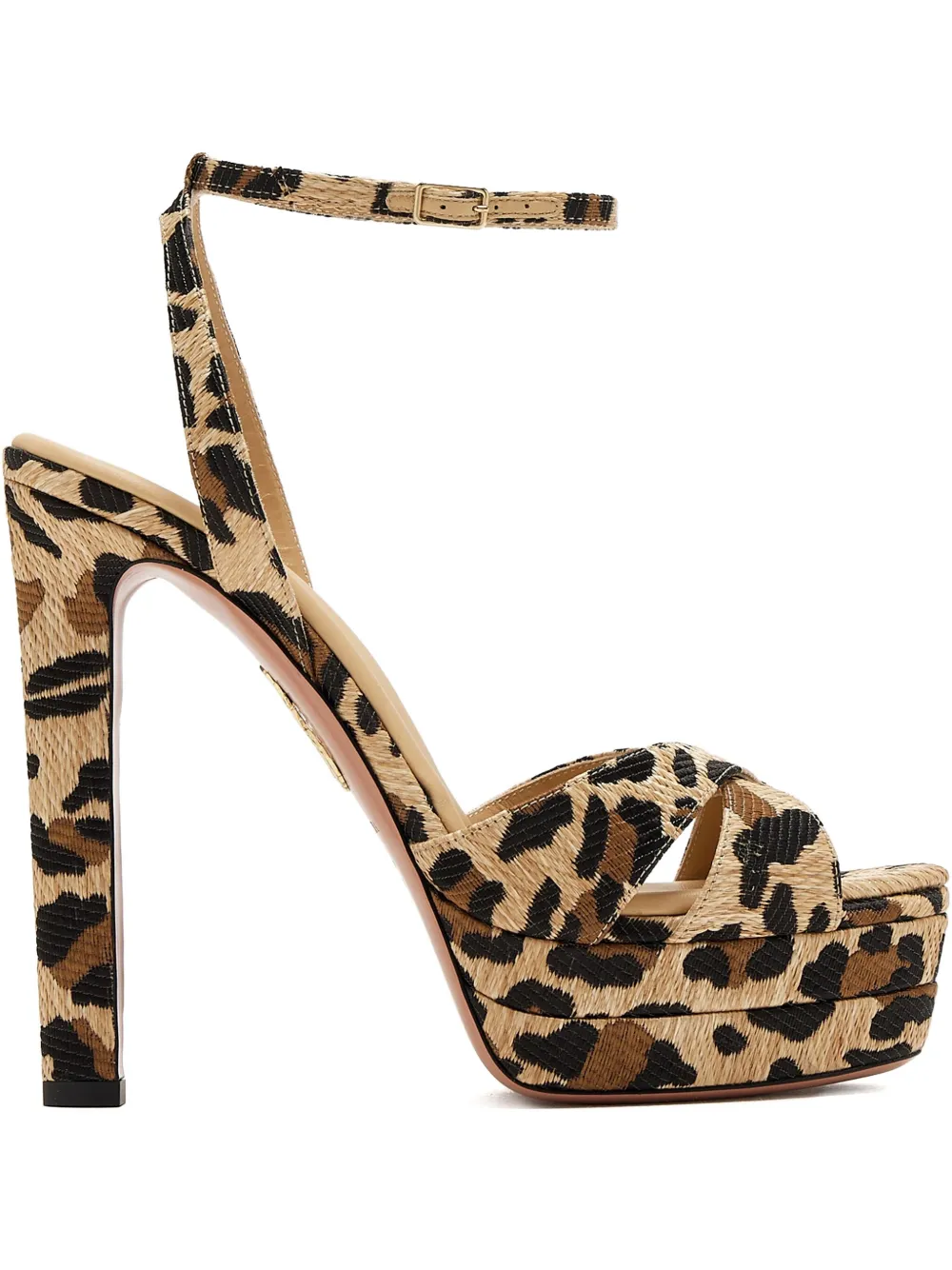 Aquazzura 130 mm Divine sandalen met plateauzool en hak Bruin