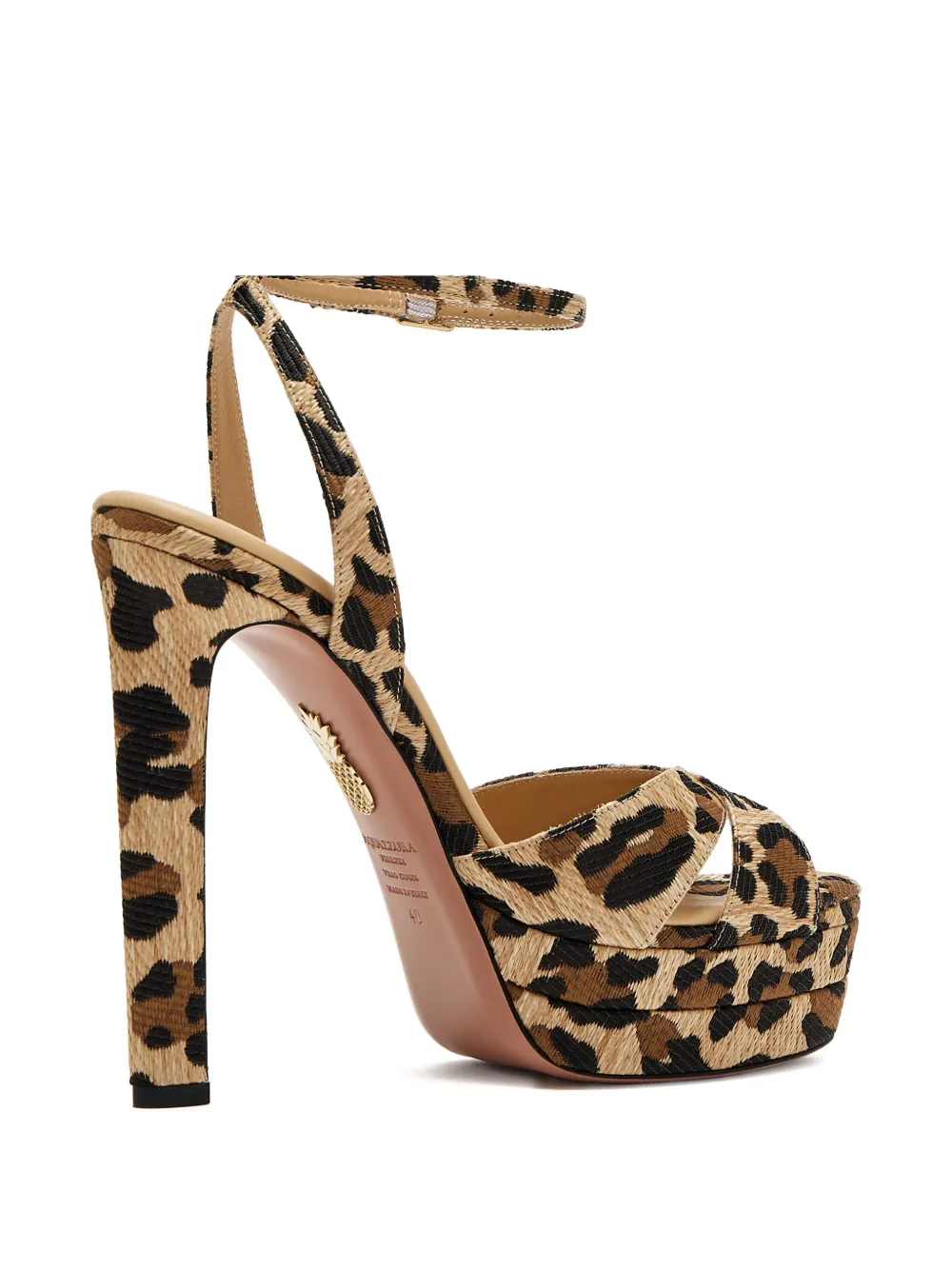 Aquazzura 130 mm Divine sandalen met plateauzool en hak Bruin