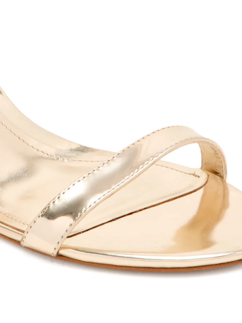 SCHUTZ 70MM GISELA METALLIC LEATHER ANKLE-STRAP SANDALS