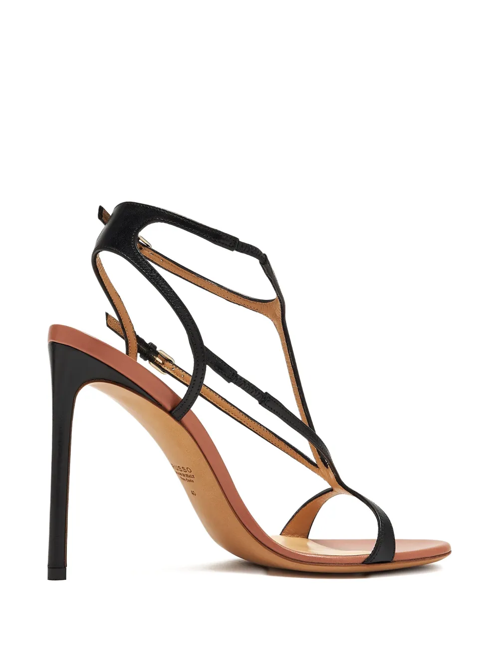 Francesco Russo 105mm strappy high-heeled sandals Black