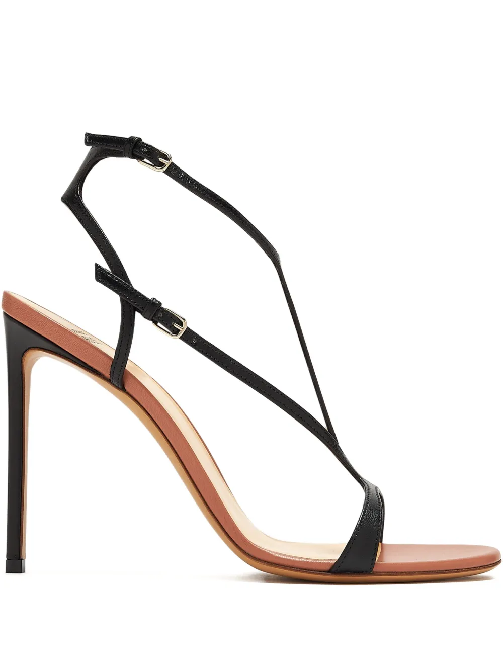 Francesco Russo 105mm strappy high-heeled sandals Black