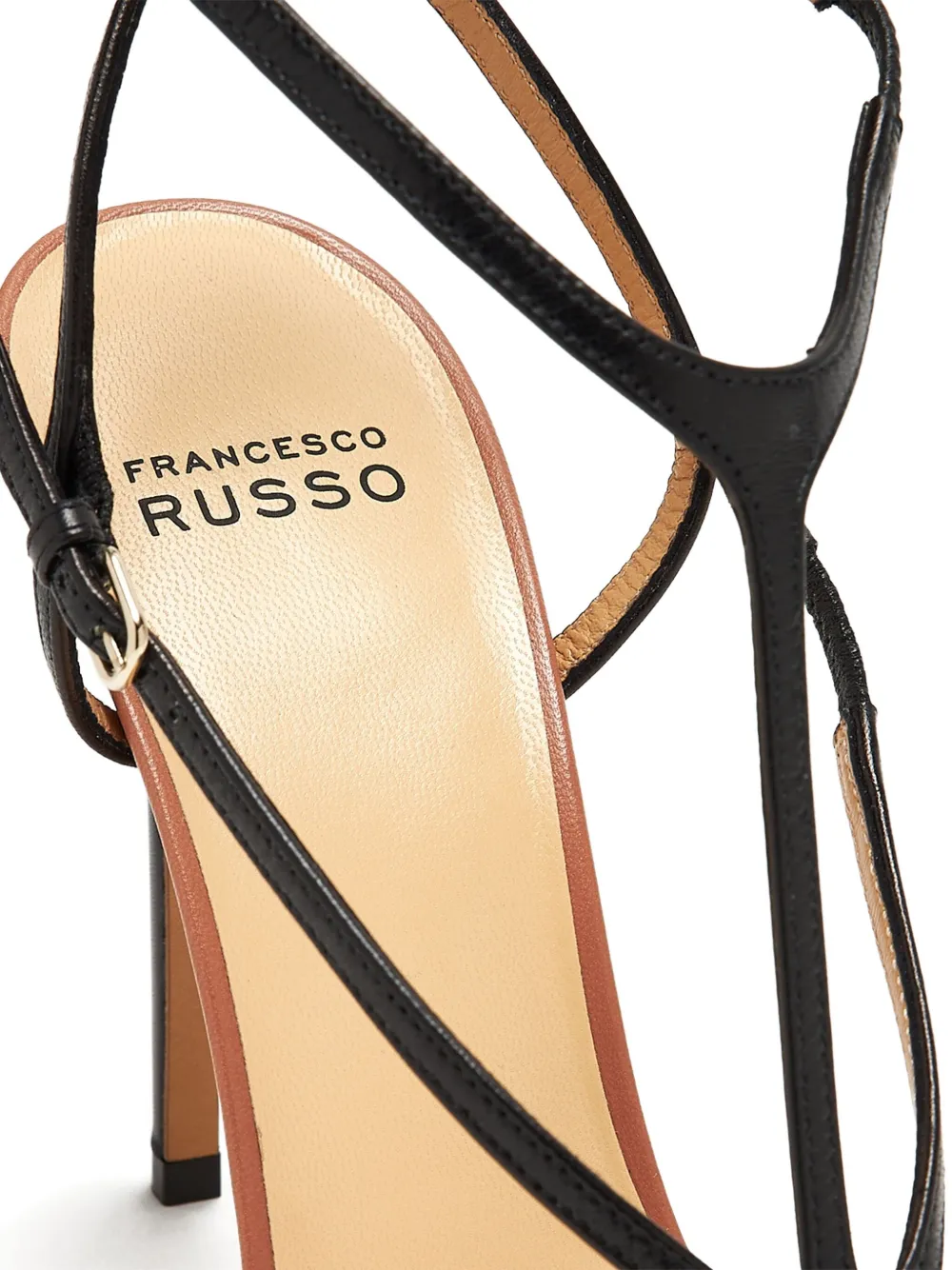 Francesco Russo 105mm strappy high-heeled sandals Black