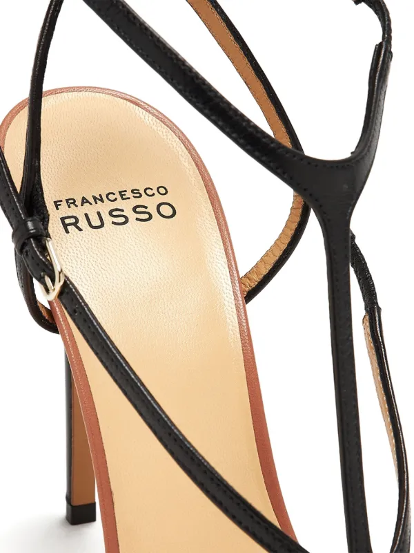 Francesco Russo Sandali Con Cinturini e Tacco Alto Nero