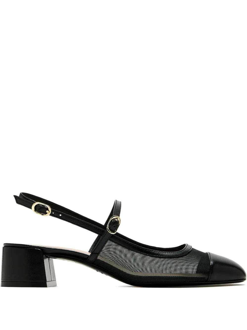 Stuart Weitzman 35mm Maeve mesh-panel slingback heeled pumps Black