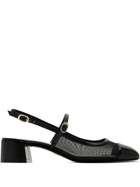 Stuart Weitzman 35mm Maeve mesh-panel slingback heeled pumps