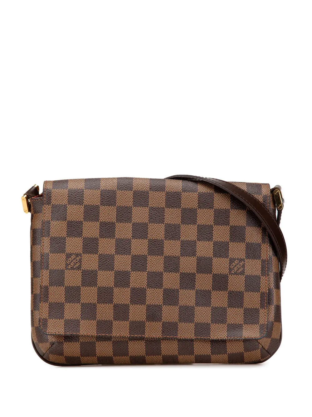 2004 Damier Ebene Musette Tango Long Strap crossbody bag