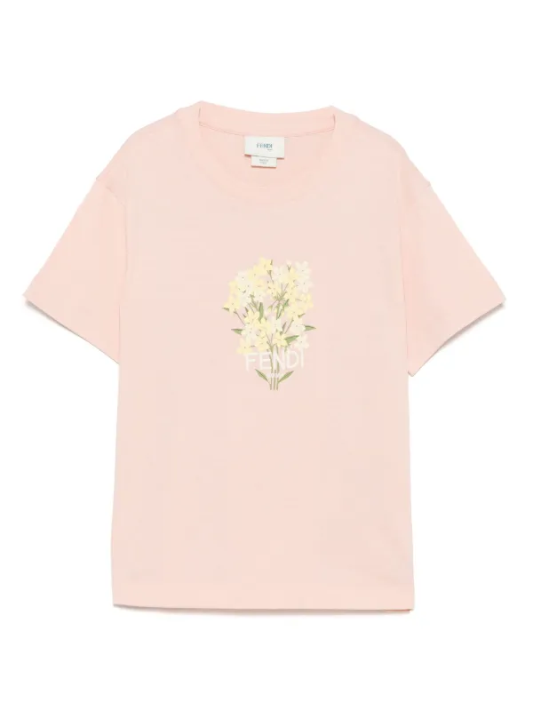 FENDI キッズ ピンク Tシャツ Fendi Kids ロゴ Tシャツ | ピンク | FARFETCH JP