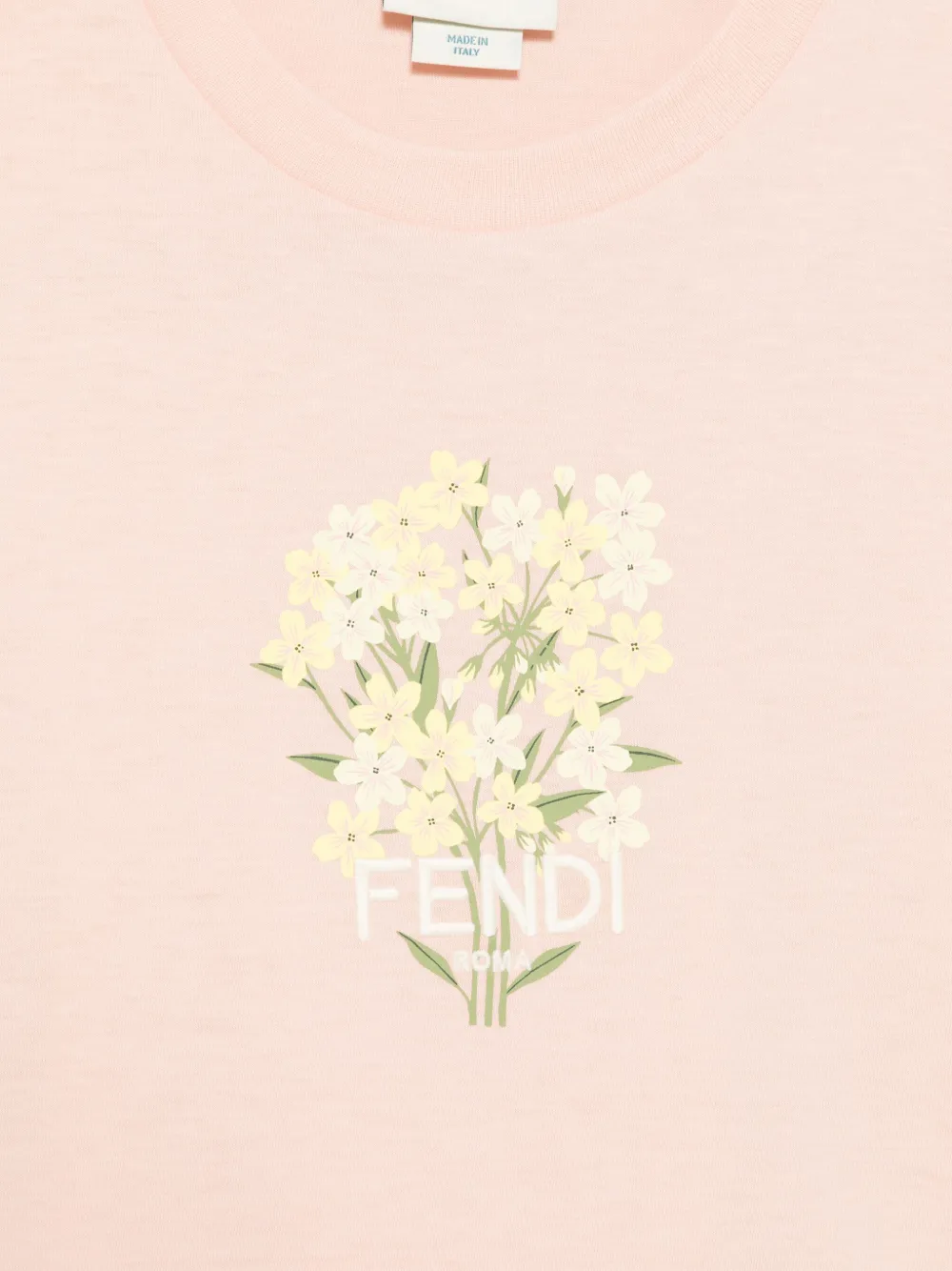 Fendi Kids T-shirt met geborduurd logo Roze
