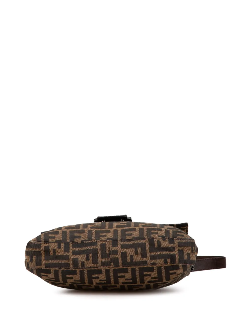 Pre-owned Fendi 2000-2010 Zucca Canvas Shoulder Bag In Brown