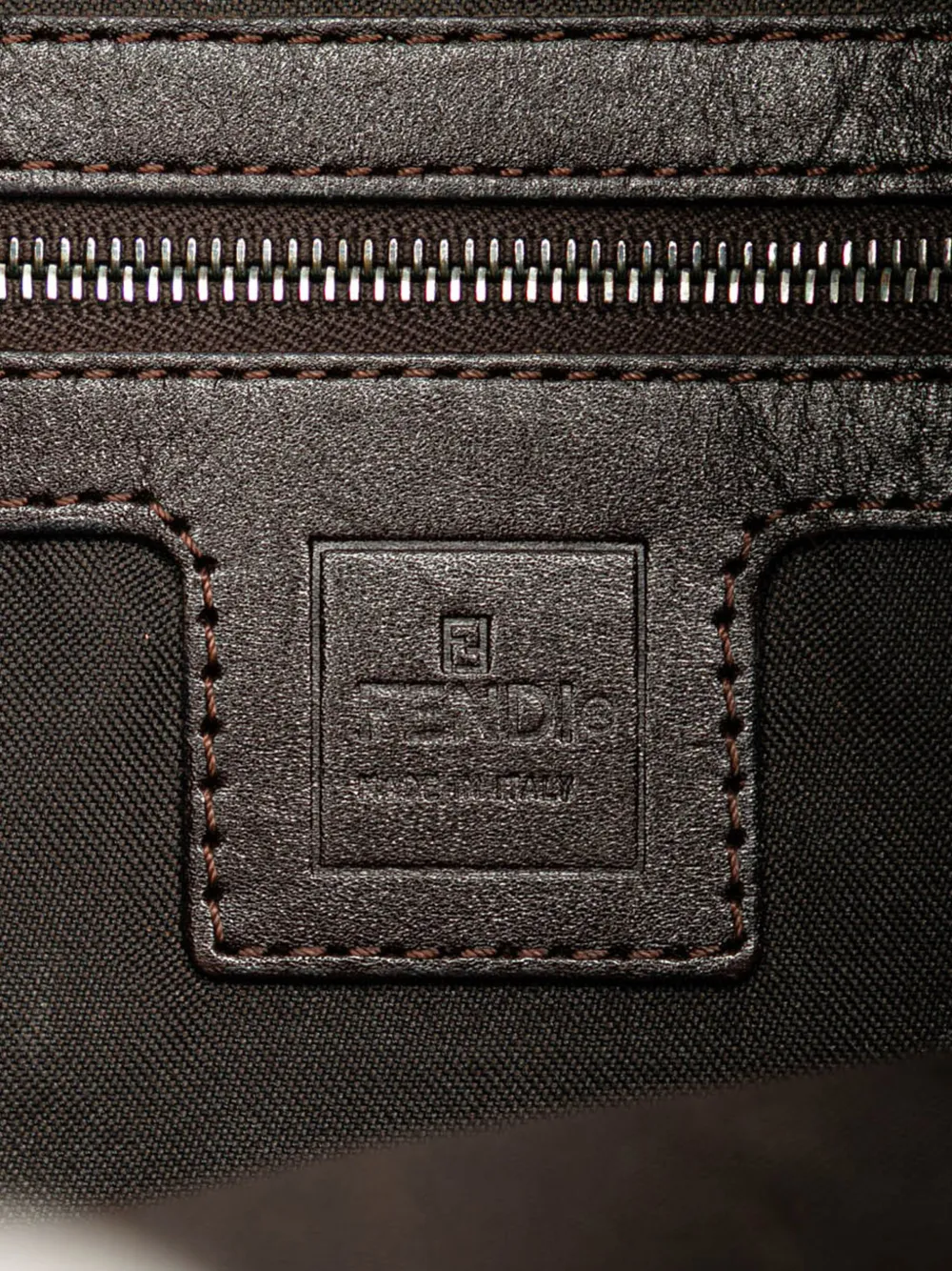 Pre-owned Fendi 2000-2010 Zucca Canvas Shoulder Bag In Brown
