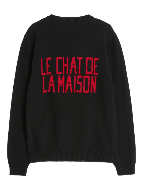 VALENTINO★Le Chat de la Maison コットン スウェットシャツ Valentino Garavani Cotton T-Shirt with Chat De La Maison
