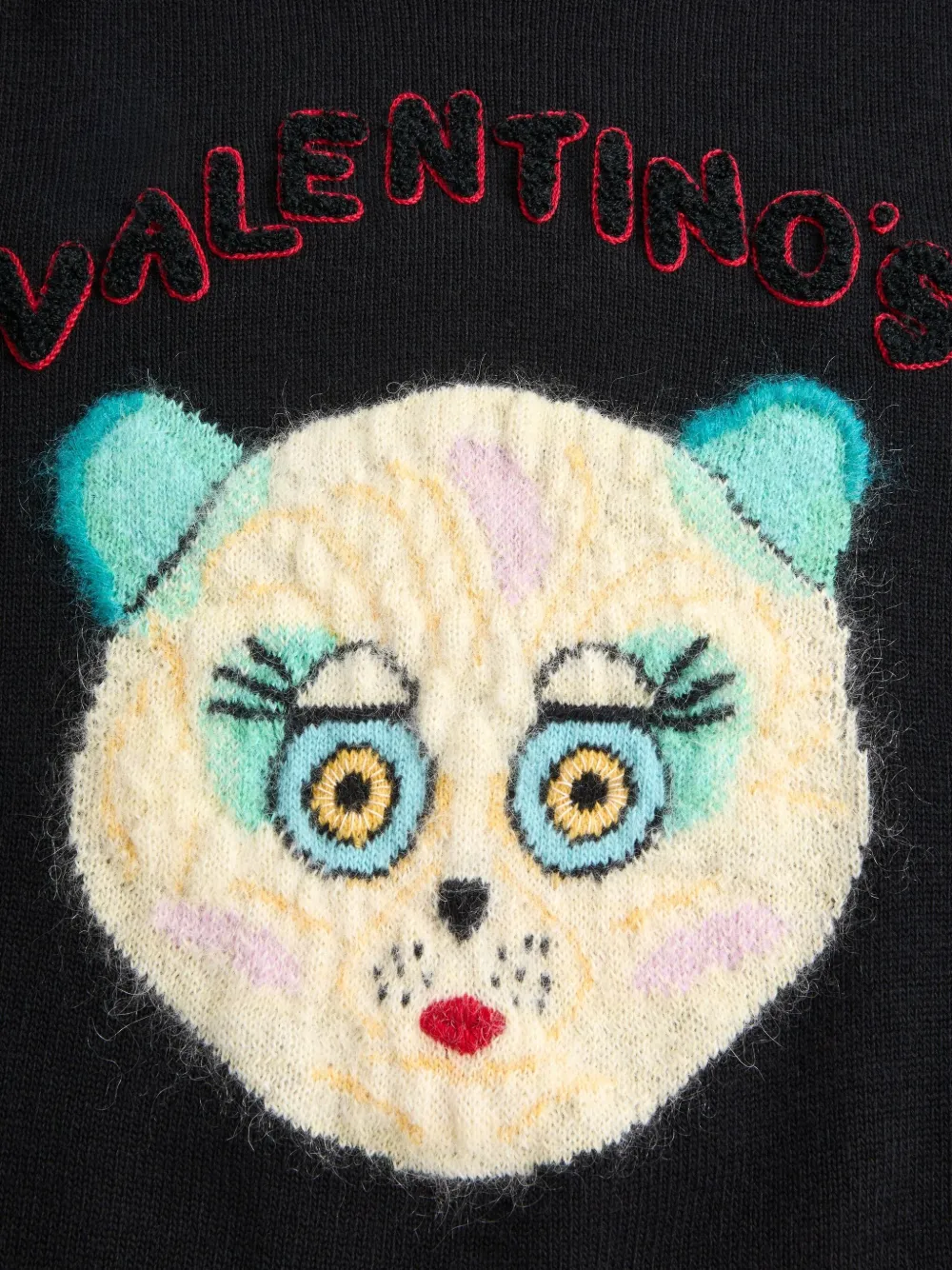 Valentino Garavani Chat de La Maison trui van wol-katoen met patch Zwart