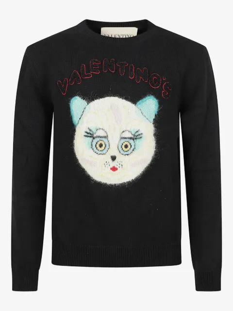 Valentino Garavani intarsia-knit cat-motif sweater