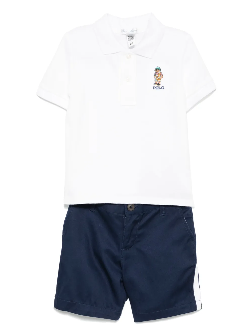 POLO RALPH LAUREN KIDS Polo Bear ショートパンツ セット - ホワイト POLO RALPH LAUREN KIDS Polo Bear ショートパンツ セット - ホワイト