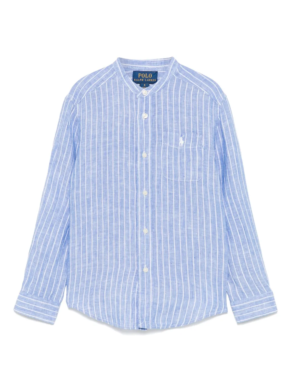 POLO RALPH LAUREN KIDS ストライプ リネンシャツ - ブルー POLO RALPH LAUREN KIDS ストライプ リネンシャツ - ブルー
